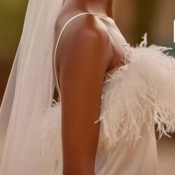 Brand New Hutch Faux-Feather Trim Chemise - Picture 4 of 6